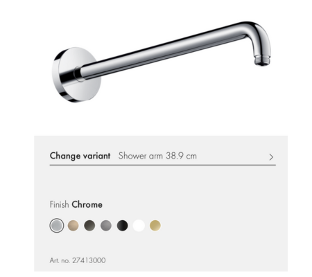 Hansgrohe 27413000 頂噴支架