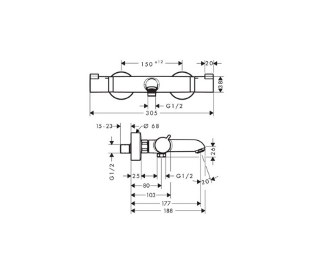 Hansgrohe Ecostat 系列定溫龍頭 13114