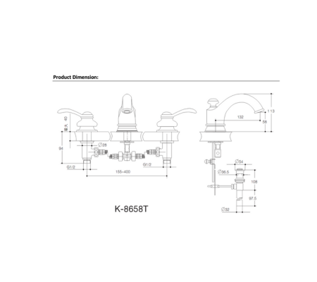 kohler ｜Fairfax™ 8"｜面盆龍頭