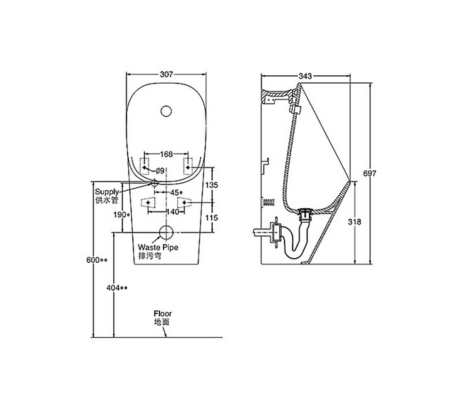 KOHLER ModernLife 超級節水自動感應小便斗 