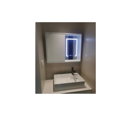 80公分鏡箱｜實木烤漆防水鏡櫃｜除霧‧LED‧觸控‧高質感衛浴鏡箱